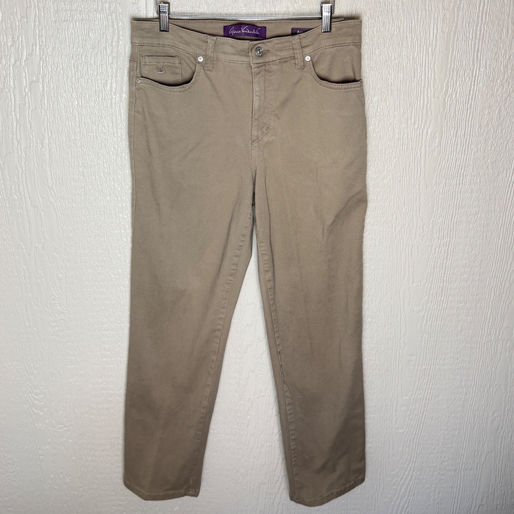 Gloria Vanderbilt Amanda High Rise Tapered Jeans Tan Khaki 10S Womens Regular